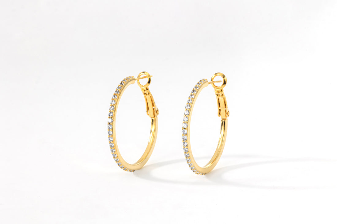 Pave Hoop Earrings