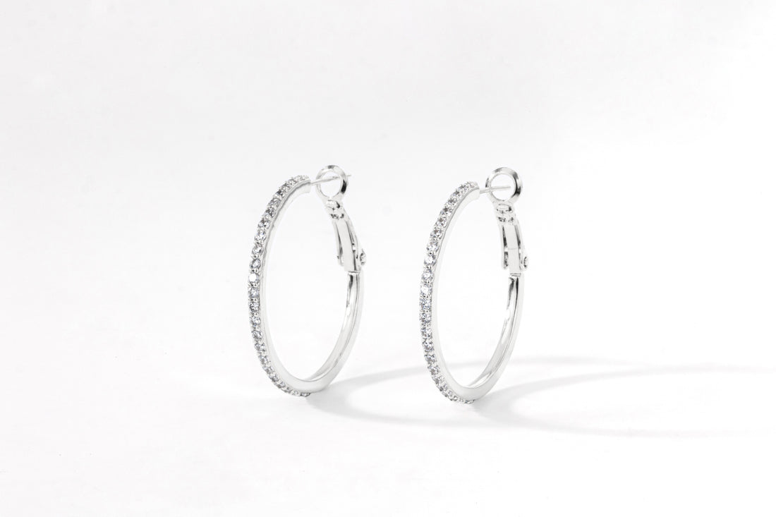 Pave Hoop Earrings