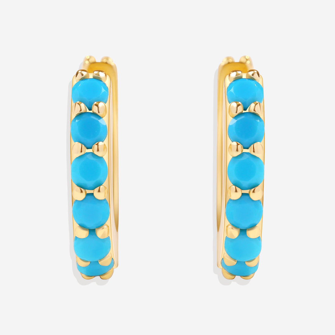 Turquoise Reversible Huggie Hoop Earrings