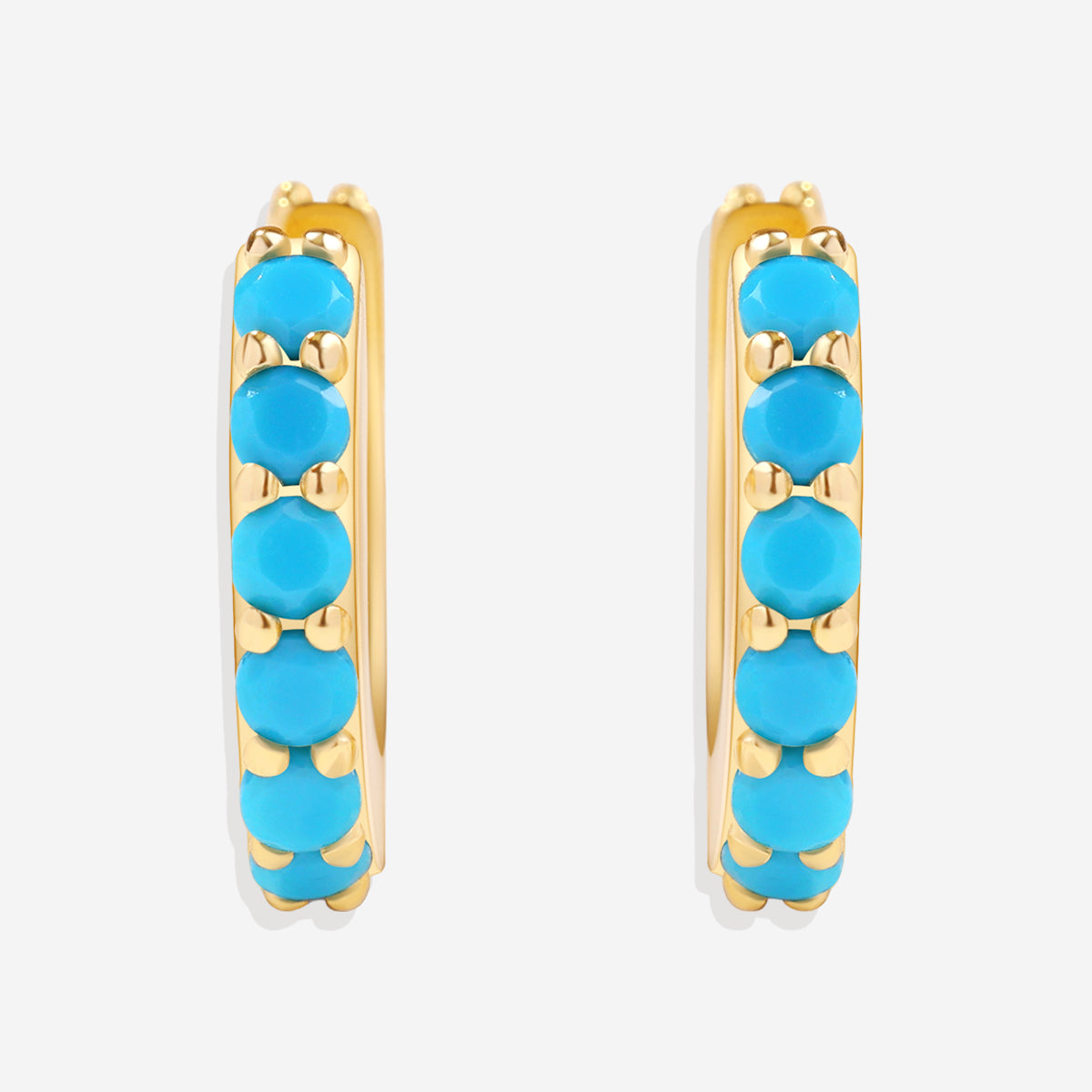 Turquoise Reversible Huggie Hoop Earrings